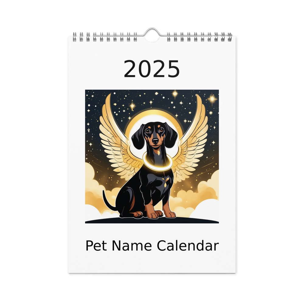 PugMug Custom Black Dachshund Wall Calendar (2026)