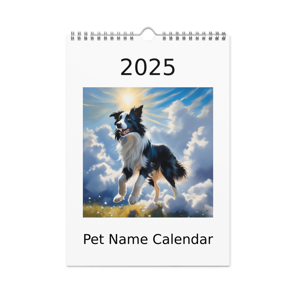 PugMug Custom Border Collie Wall Calendar (2026)