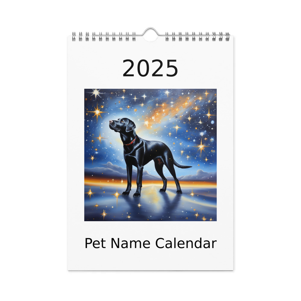 PugMug Custom Black Labrador Retriever Wall Calendar (2026)