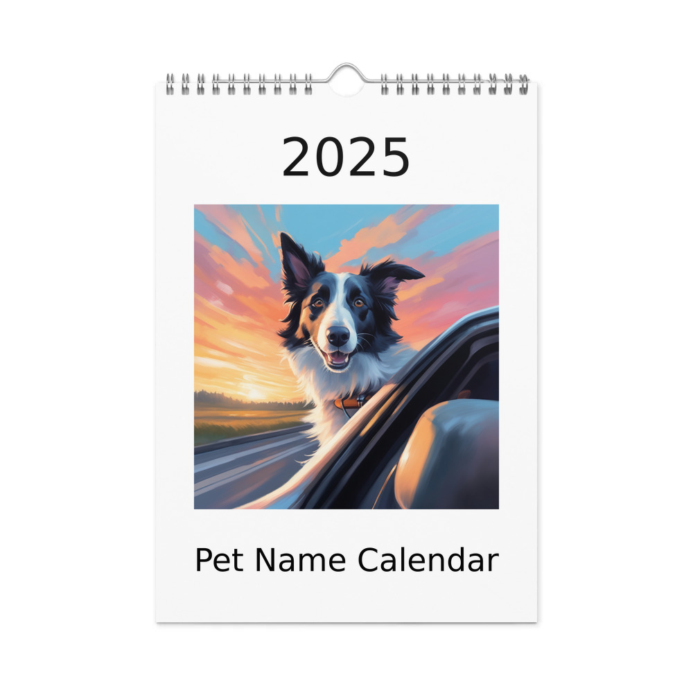 PugMug Custom Border Collie Wall Calendar (2026)