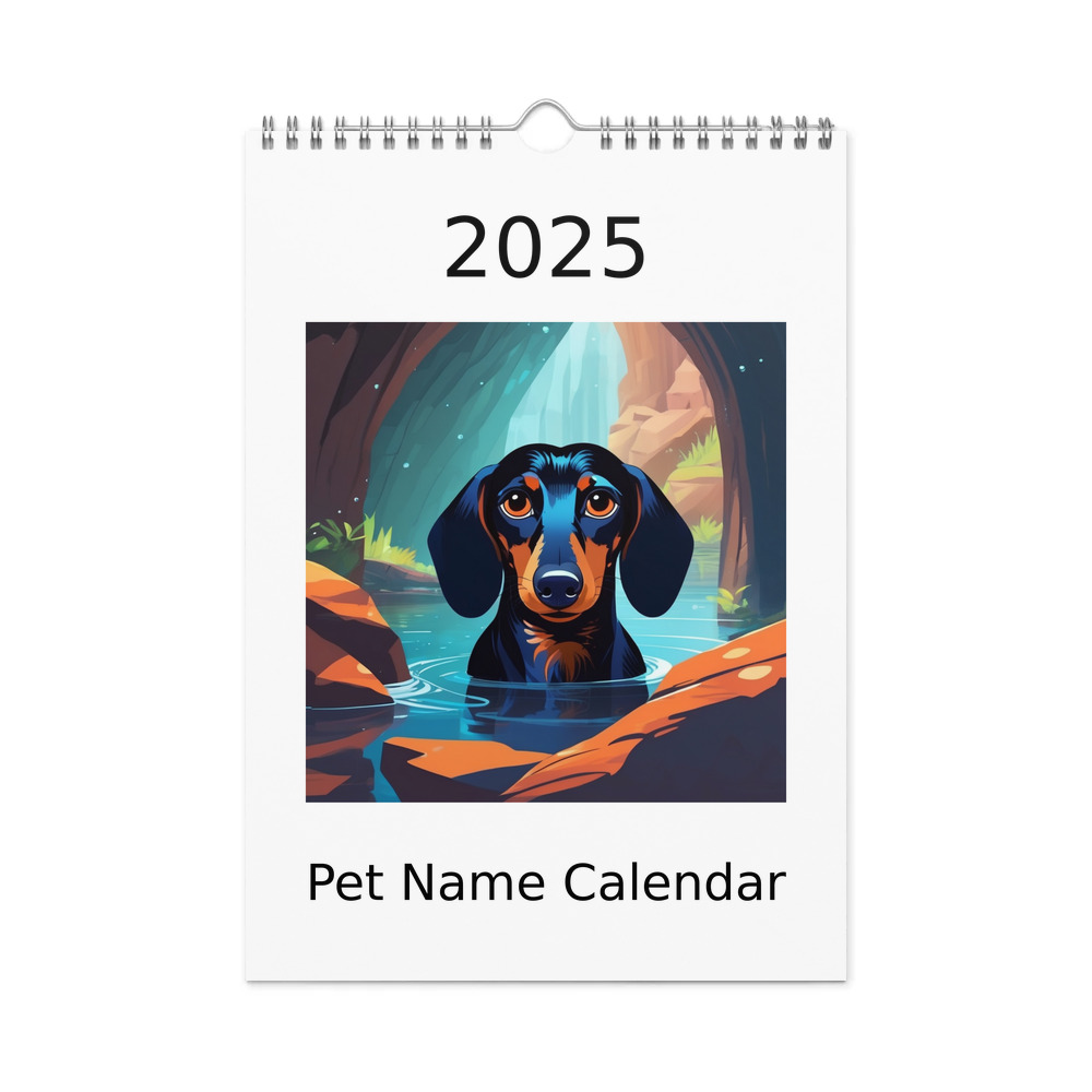 PugMug Custom Black Dachshund Wall Calendar (2026)