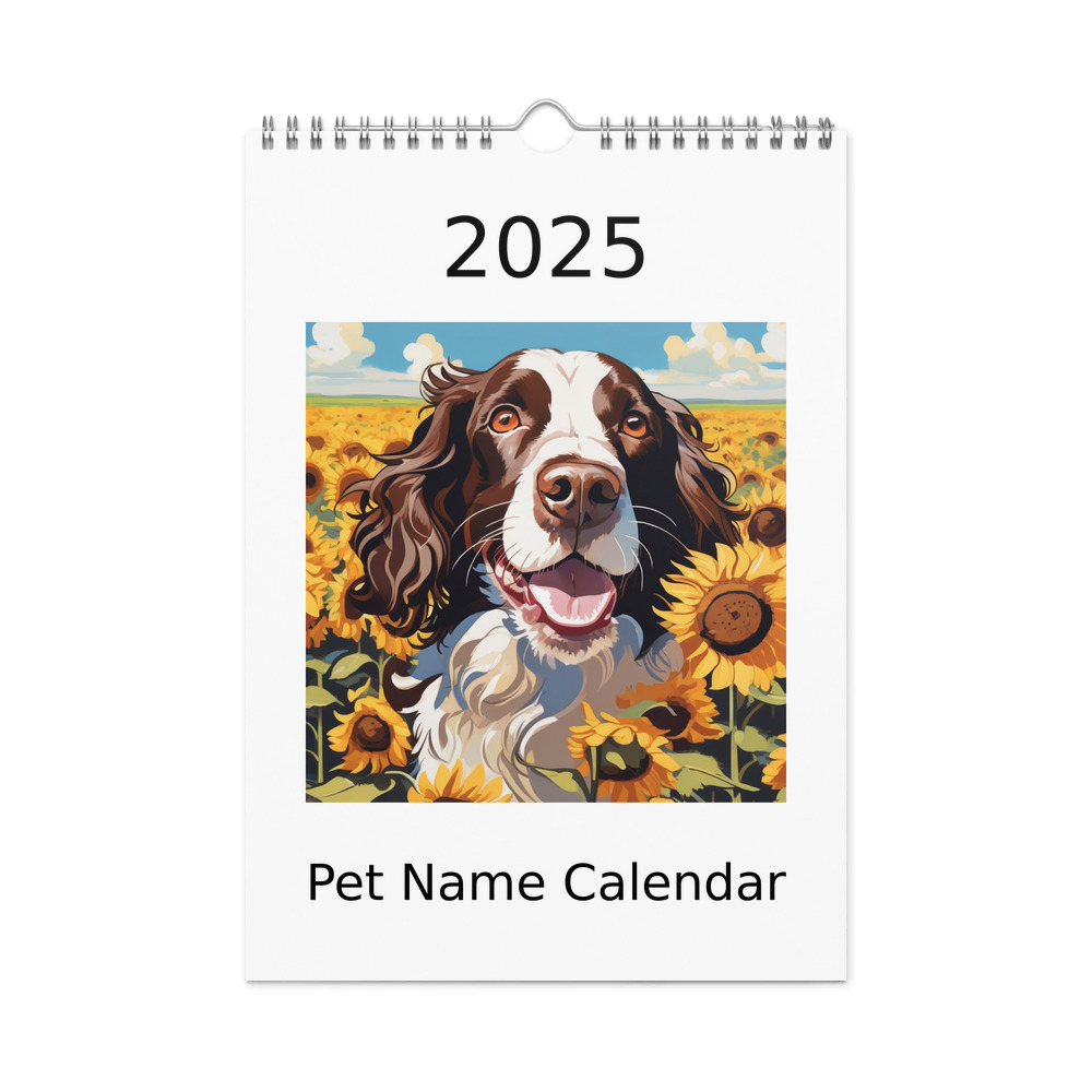 PugMug Custom English Springer Spaniel Wall Calendar (2026)