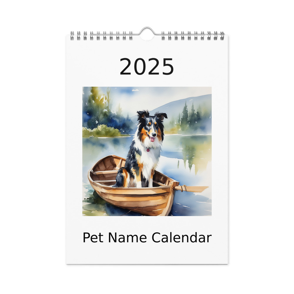 PugMug Custom Collie Wall Calendar (2026)