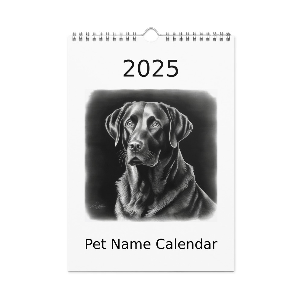 PugMug Custom Black Labrador Retriever Wall Calendar (2026)
