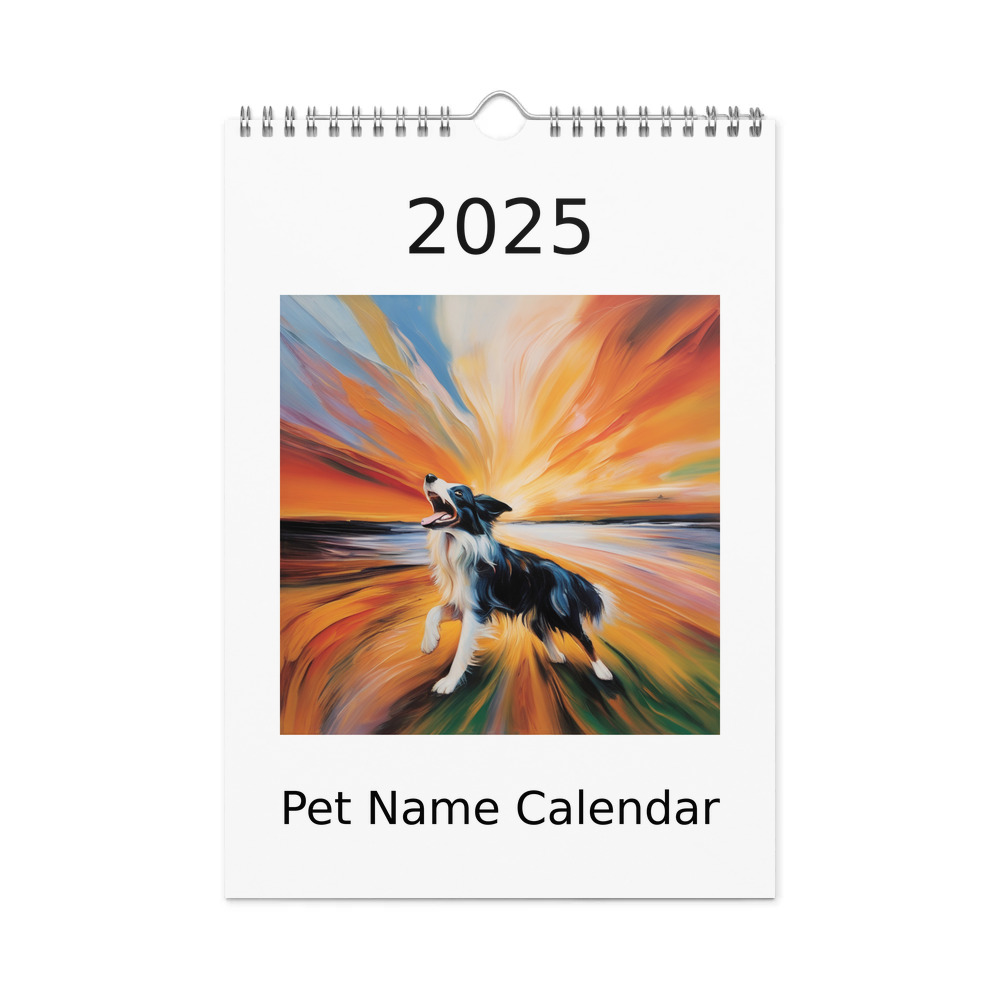 PugMug Custom Border Collie Wall Calendar (2026)