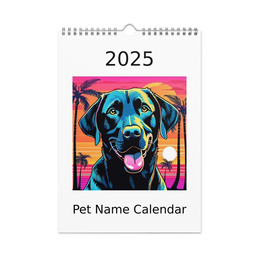 PugMug Custom Black Labrador Retriever Wall Calendar (2026)