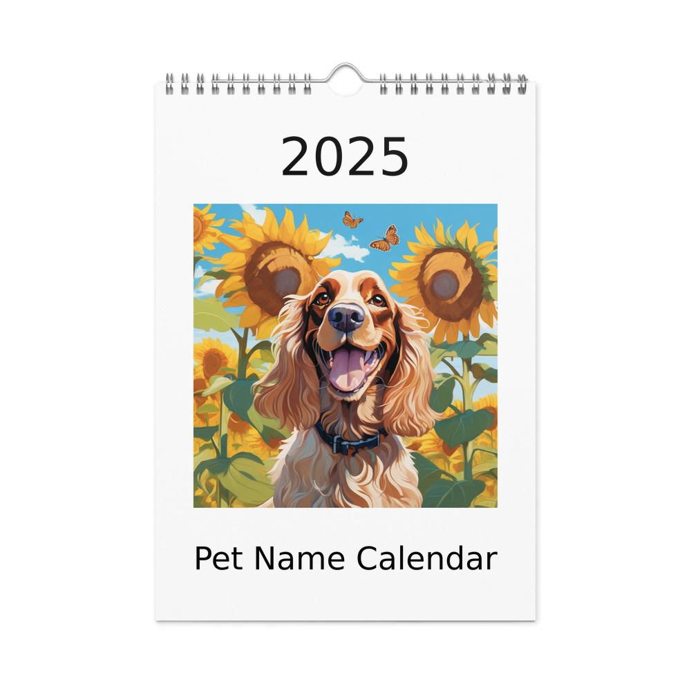 PugMug Custom English Cocker Spaniel Wall Calendar (2026)