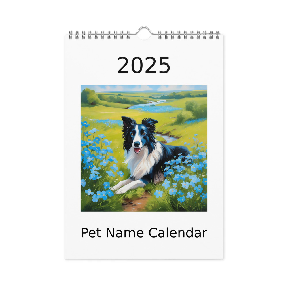 PugMug Custom Border Collie Wall Calendar (2026)