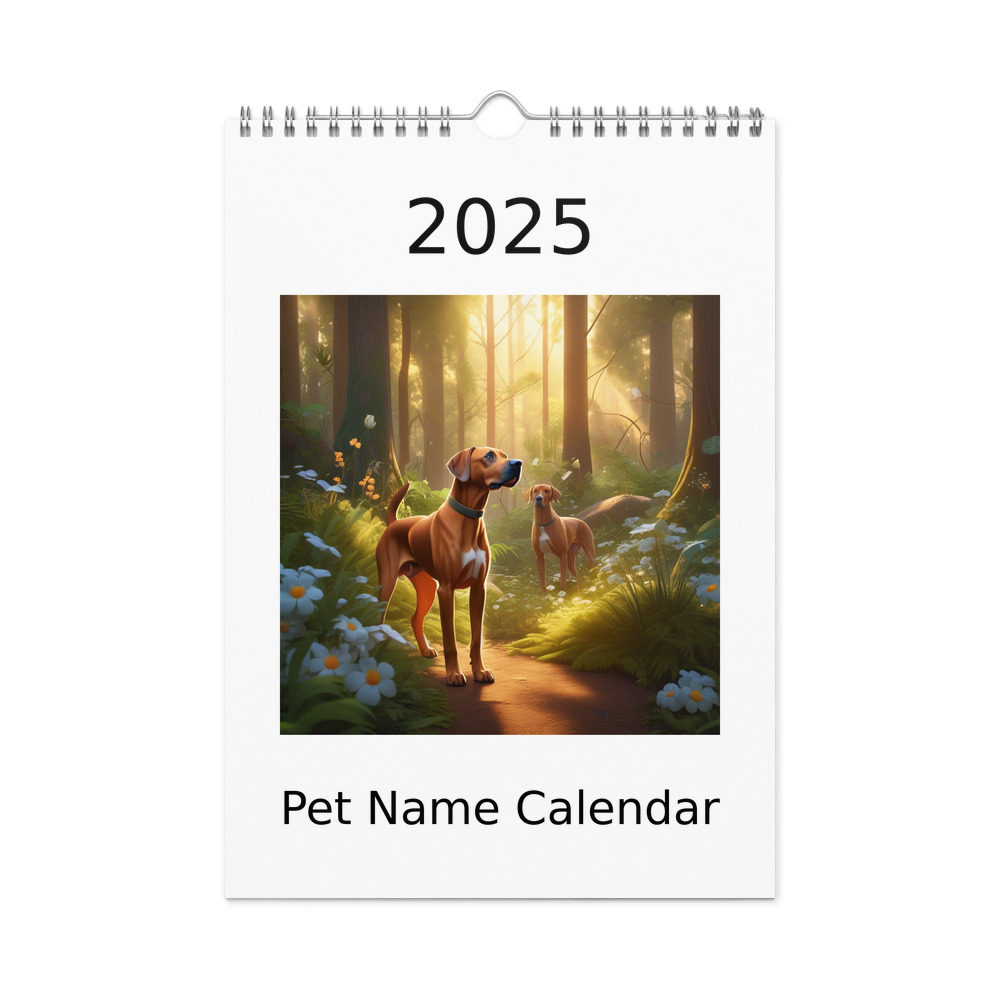 PugMug Custom Rhodesian Ridgeback Wall Calendar (2026)