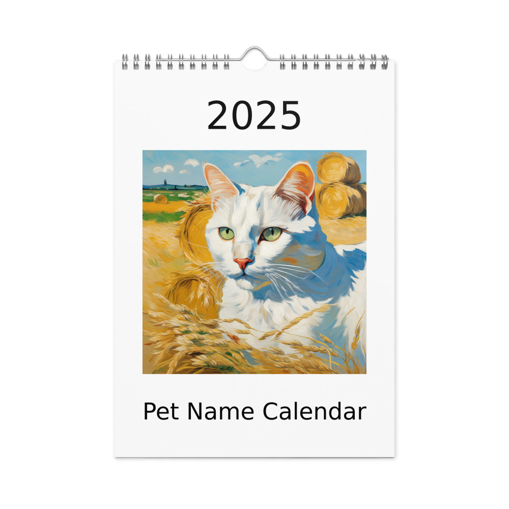 PugMug Custom White Companion Cat Wall Calendar (2026)