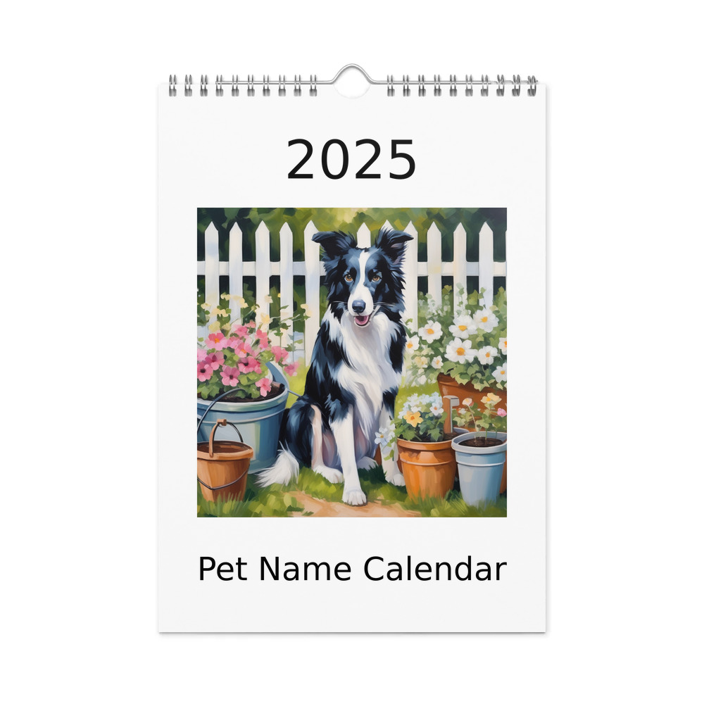PugMug Custom Border Collie Wall Calendar (2026)