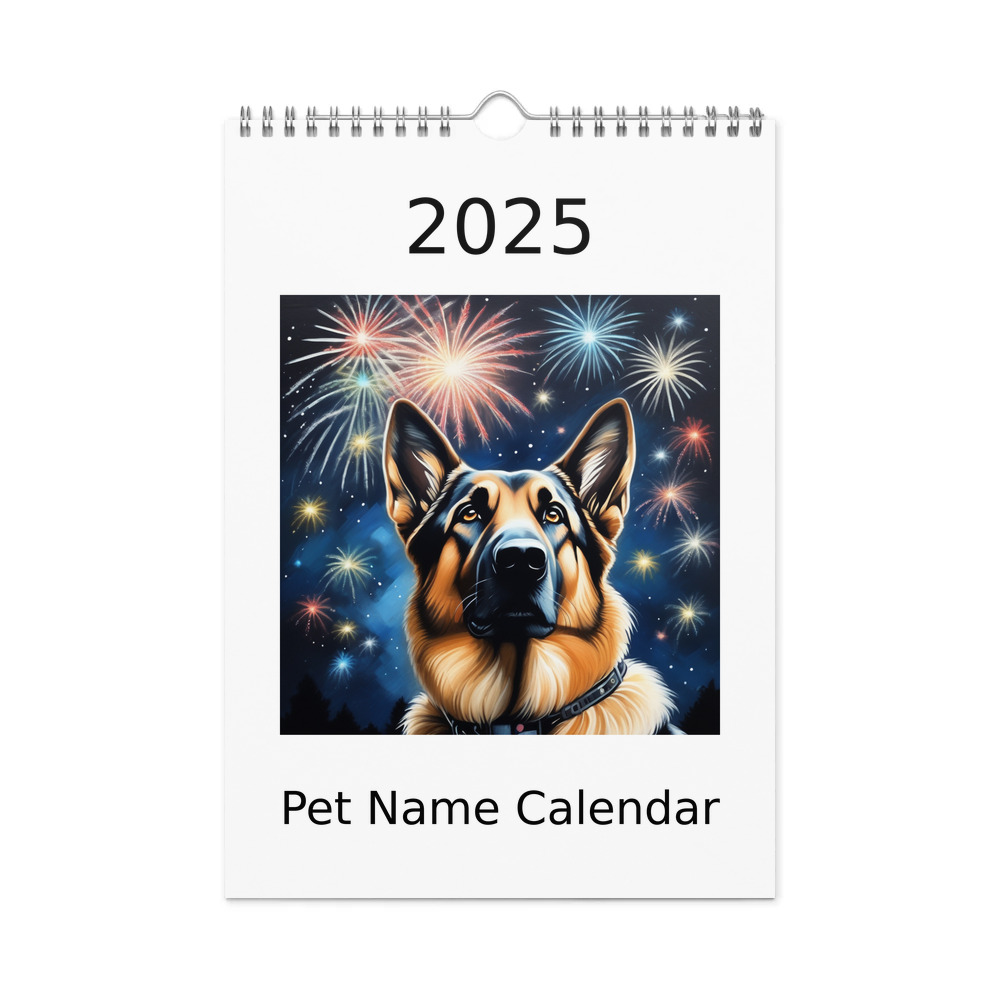 PugMug Custom German Shepherd Dog Wall Calendar (2026)