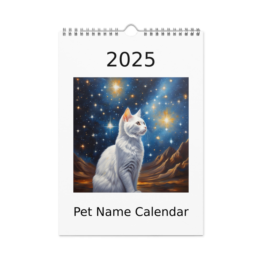 PugMug Custom White Companion Cat Wall Calendar (2026)
