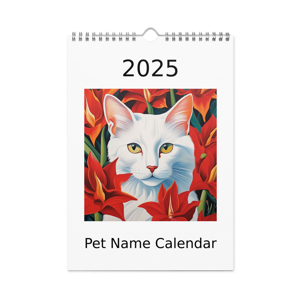 PugMug Custom White Companion Cat Wall Calendar (2026)