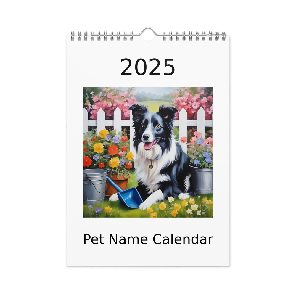 PugMug Custom Border Collie Wall Calendar (2026)