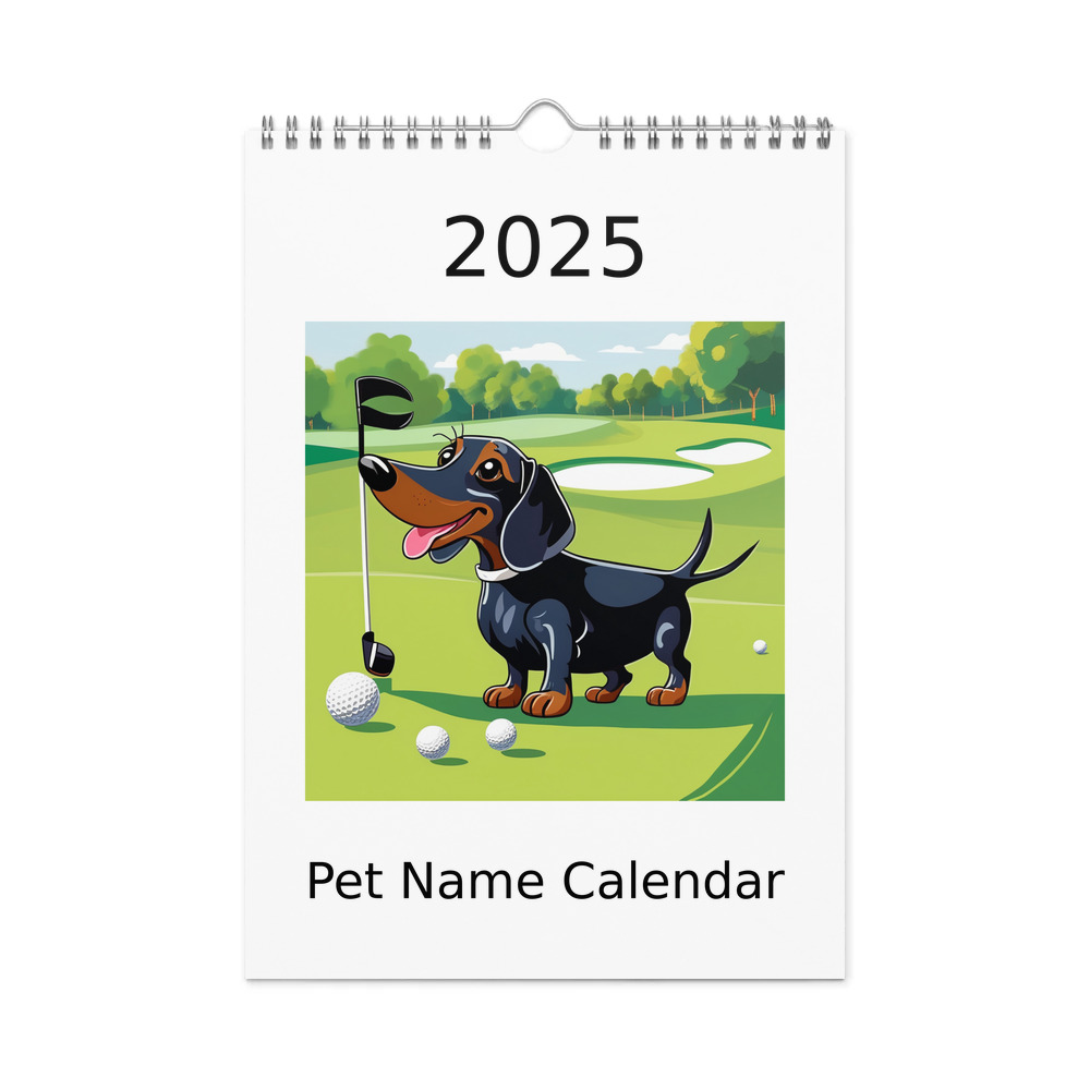 PugMug Custom Black Dachshund Wall Calendar (2026)