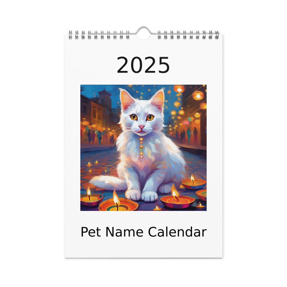 PugMug Custom White Companion Cat Wall Calendar (2026)