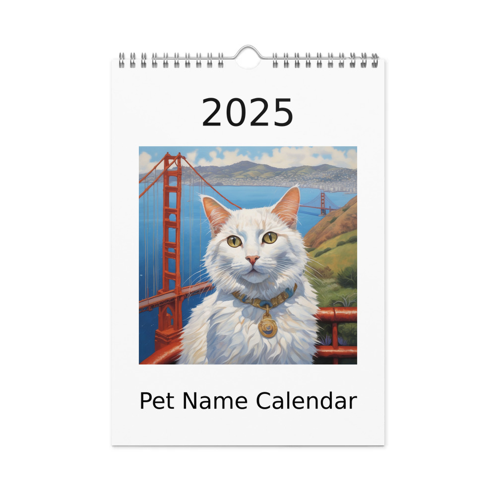 PugMug Custom White Companion Cat Wall Calendar (2026)