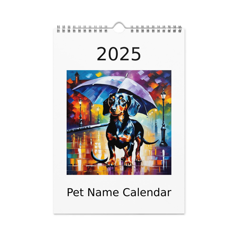 PugMug Custom Black Dachshund Wall Calendar (2026)