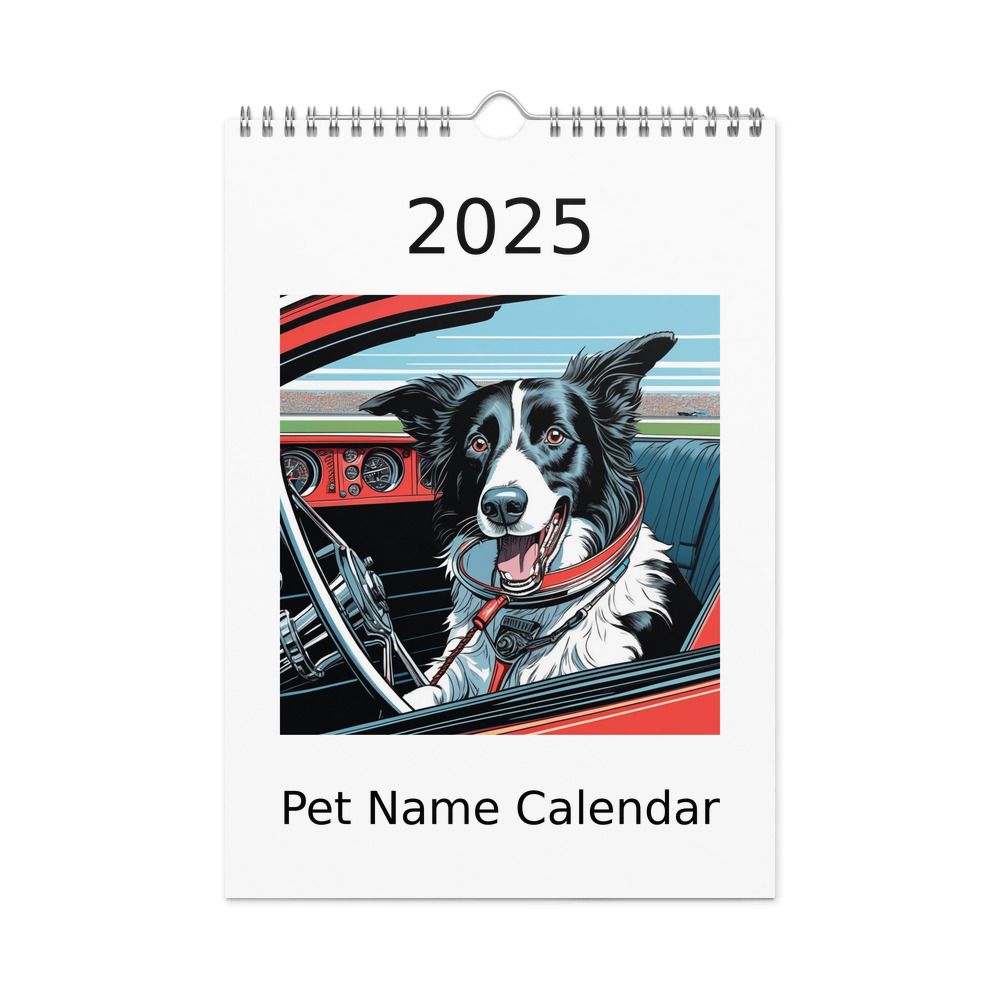 PugMug Custom Border Collie Wall Calendar (2026)