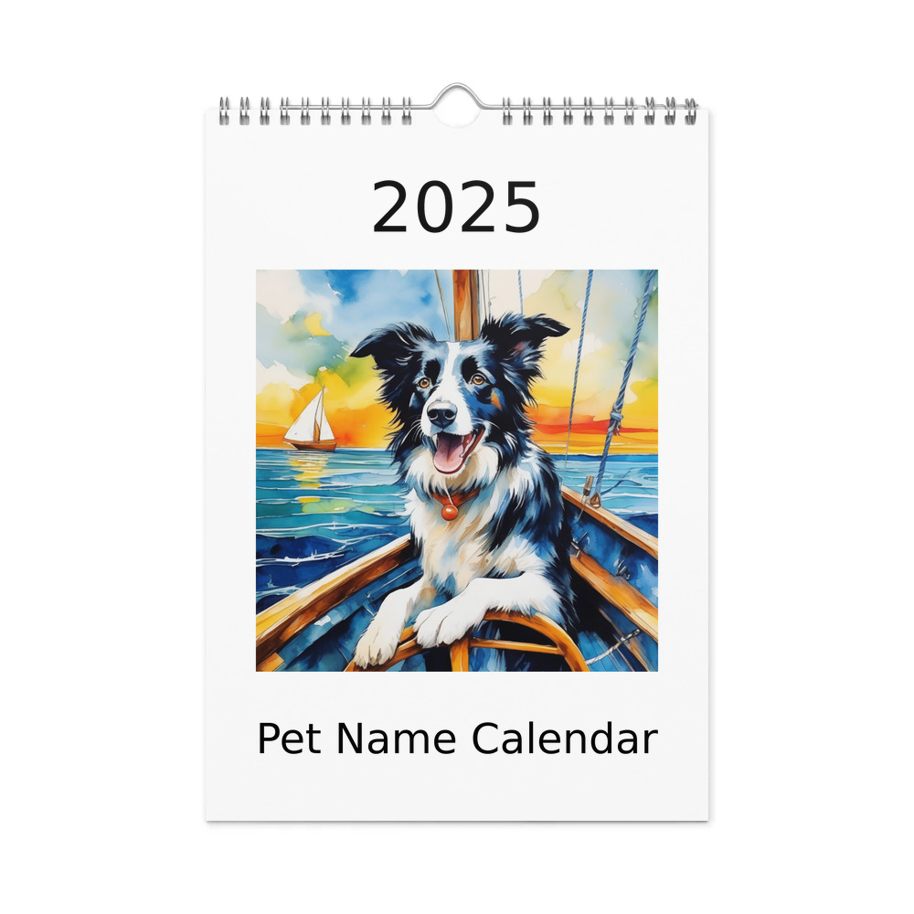 PugMug Custom Border Collie Wall Calendar (2026)