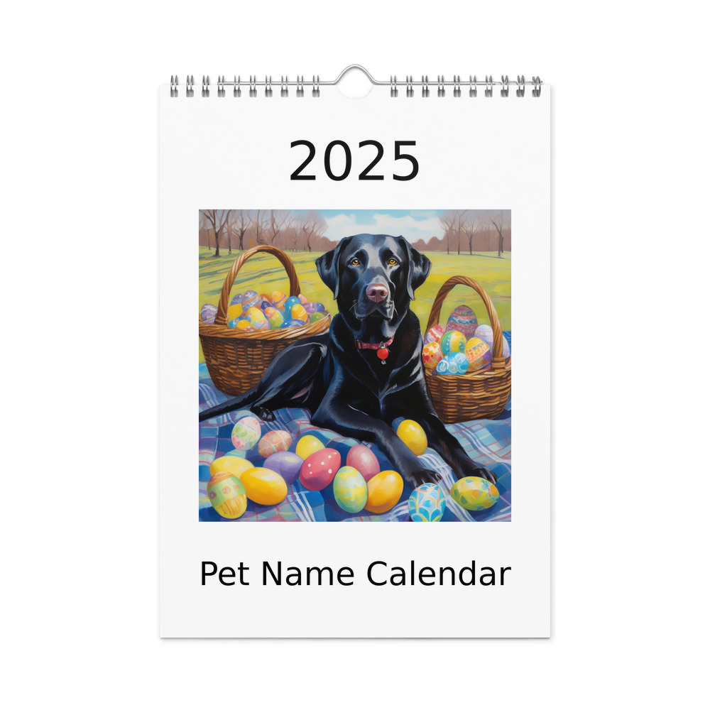 PugMug Custom Black Labrador Retriever Wall Calendar (2026)