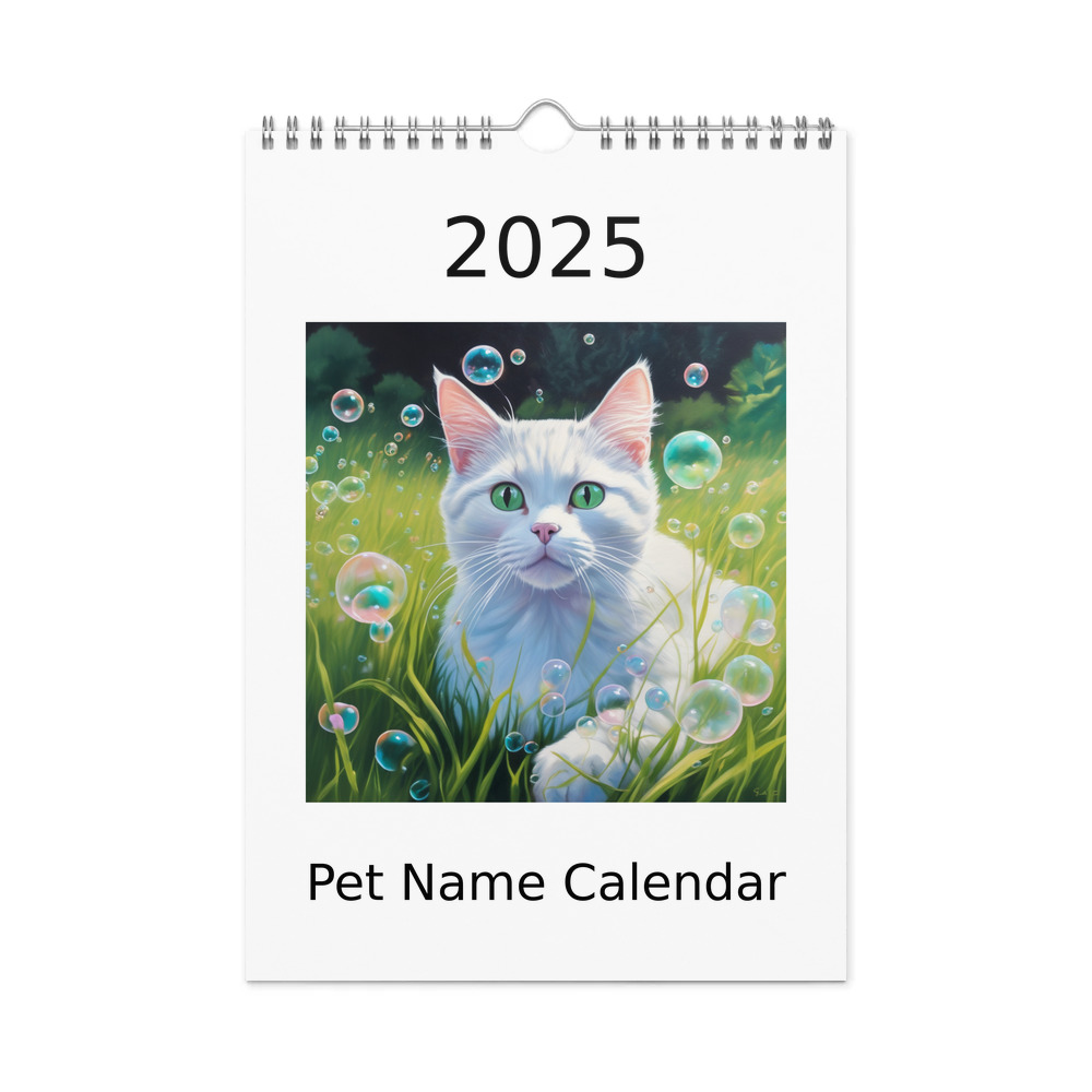 PugMug Custom White Companion Cat Wall Calendar (2026)