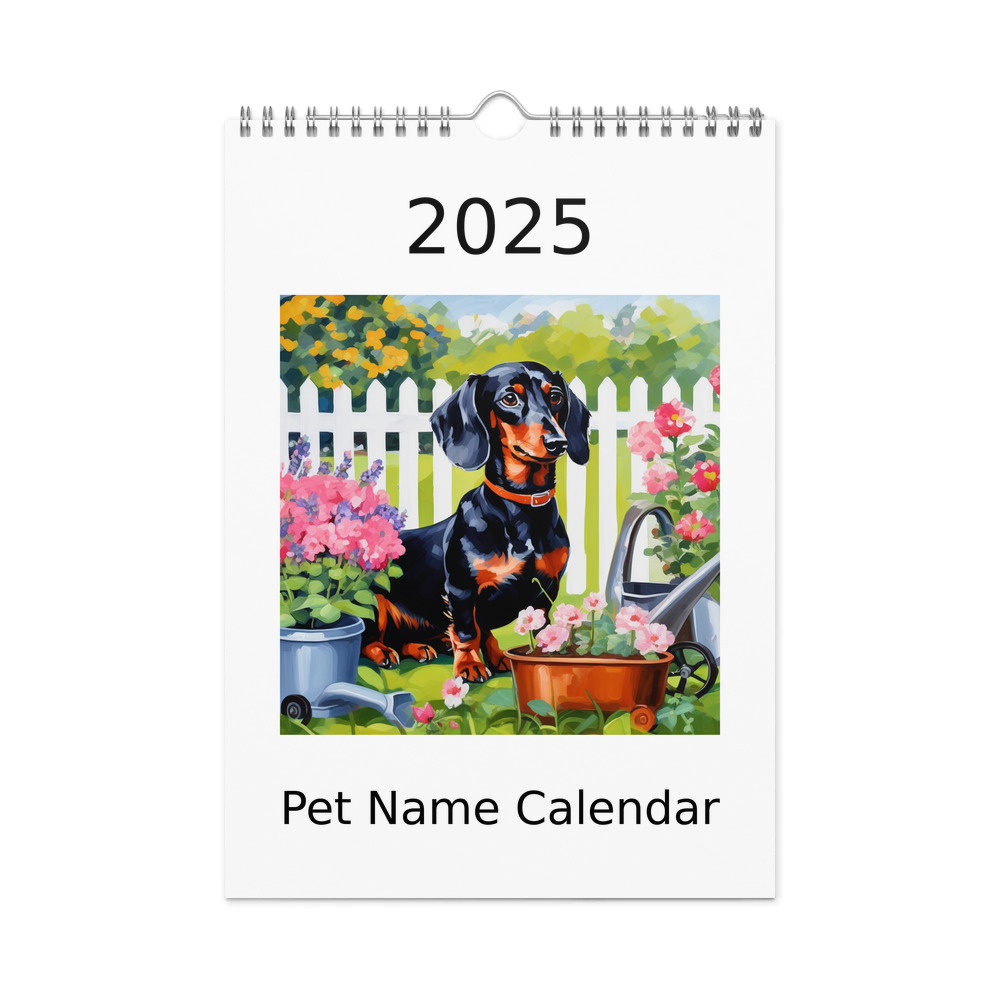 PugMug Custom Black Dachshund Wall Calendar (2026)