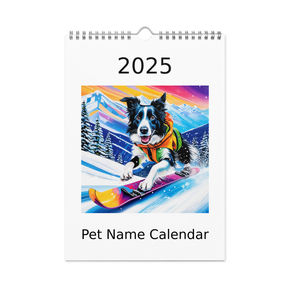 PugMug Custom Border Collie Wall Calendar (2026)