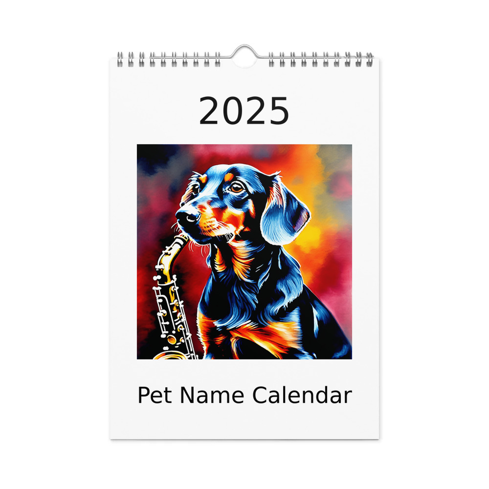 PugMug Custom Black Dachshund Wall Calendar (2026)