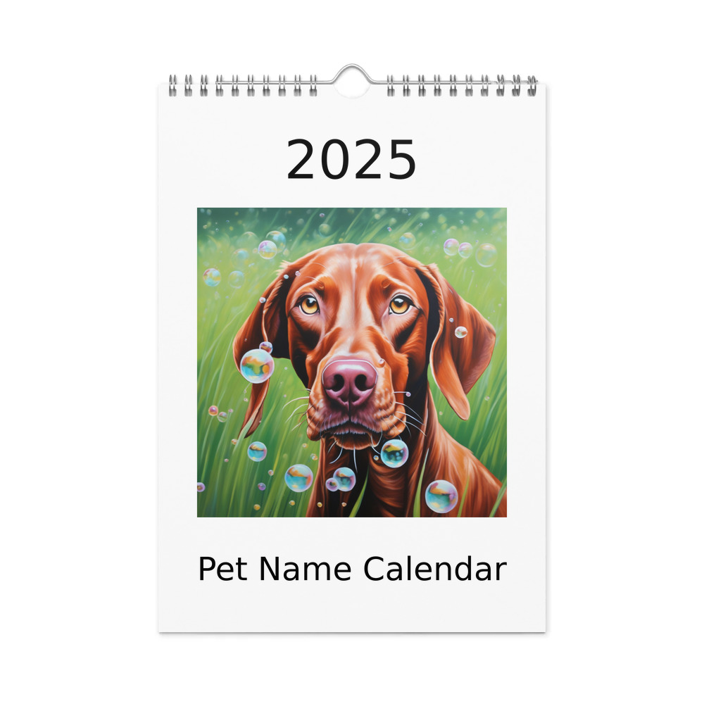 PugMug Custom Vizsla Wall Calendar (2026)