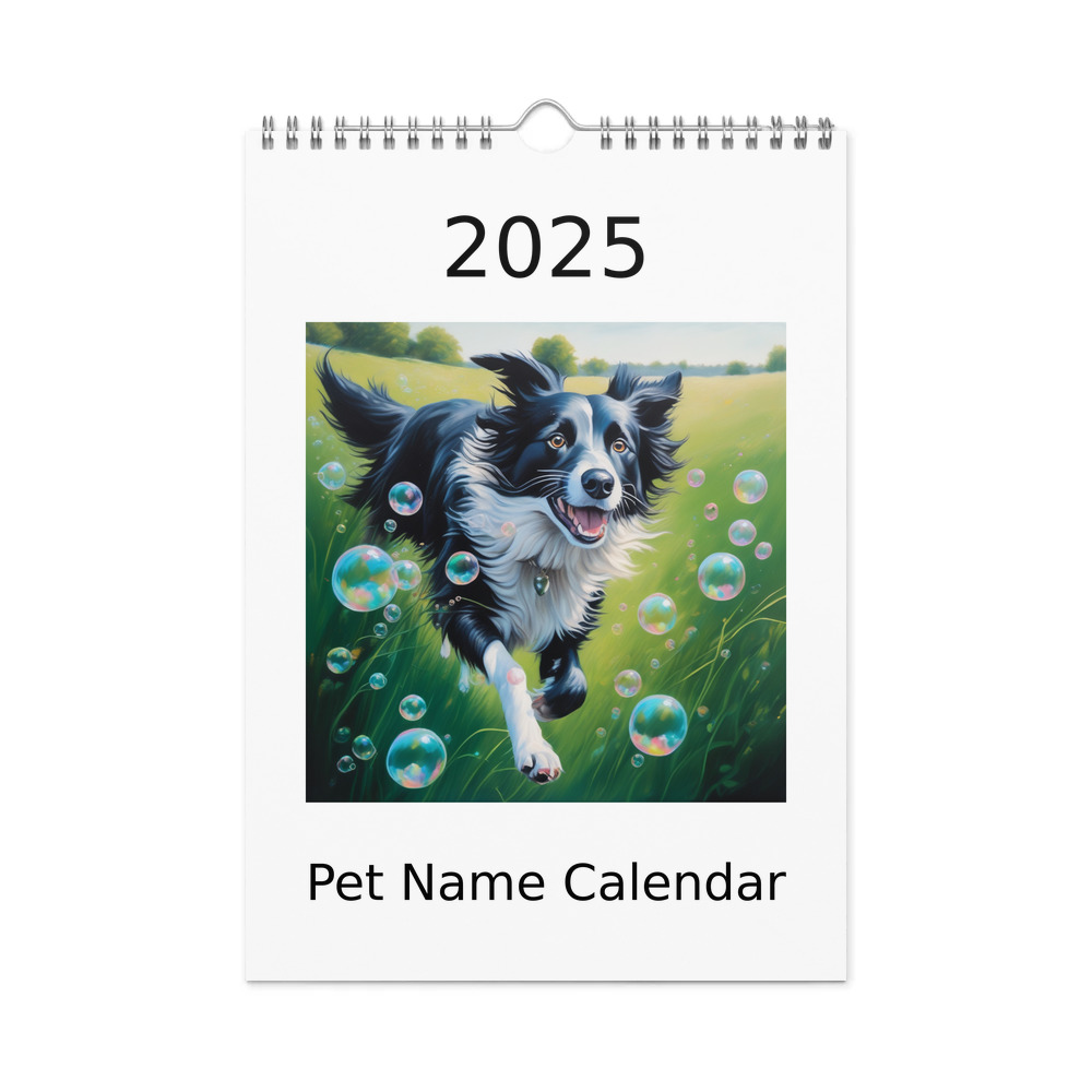 PugMug Custom Border Collie Wall Calendar (2026)
