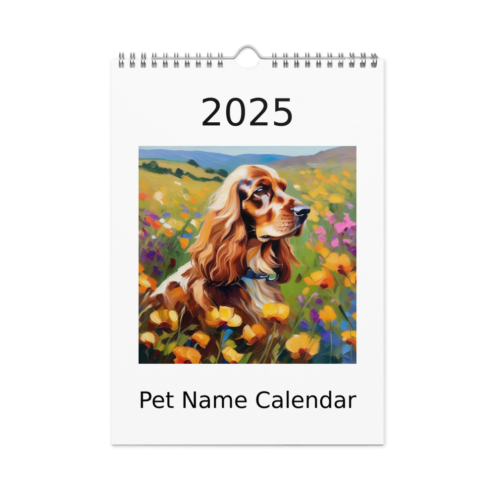 PugMug Custom English Cocker Spaniel Wall Calendar (2026)