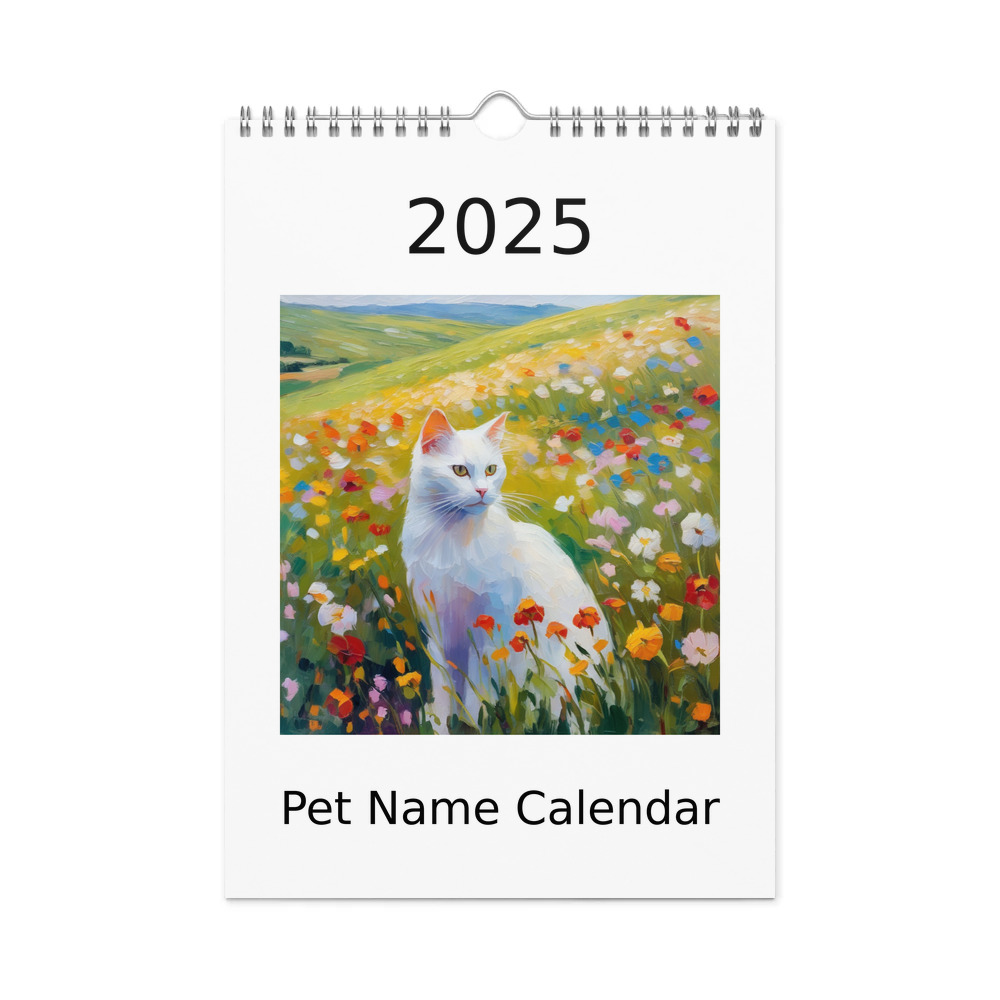PugMug Custom White Companion Cat Wall Calendar (2026)