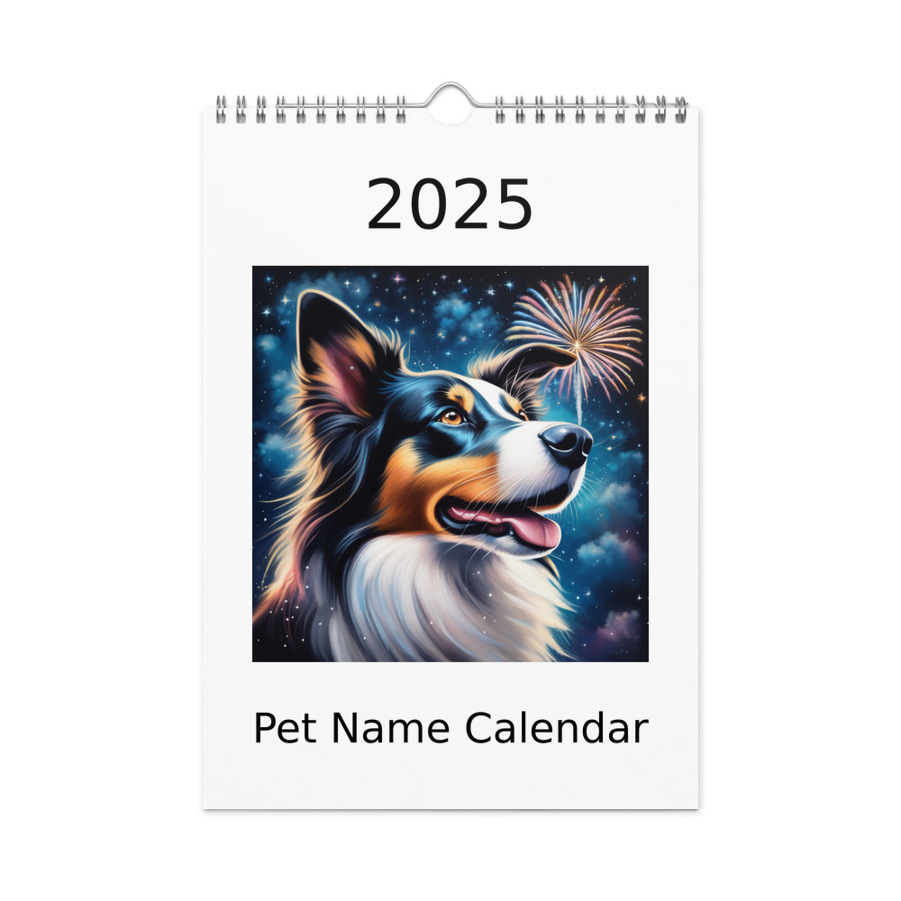 PugMug Custom Border Collie Wall Calendar (2026)