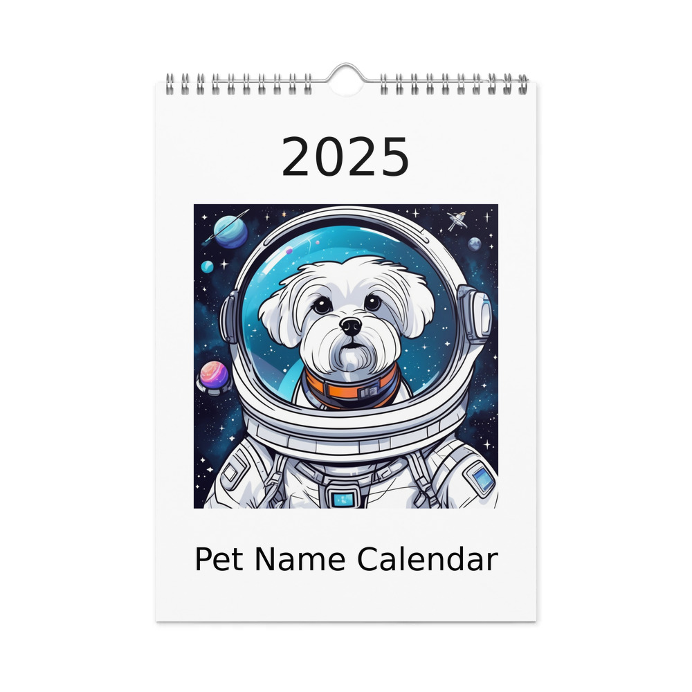 PugMug Custom Maltese Dog Wall Calendar (2026)