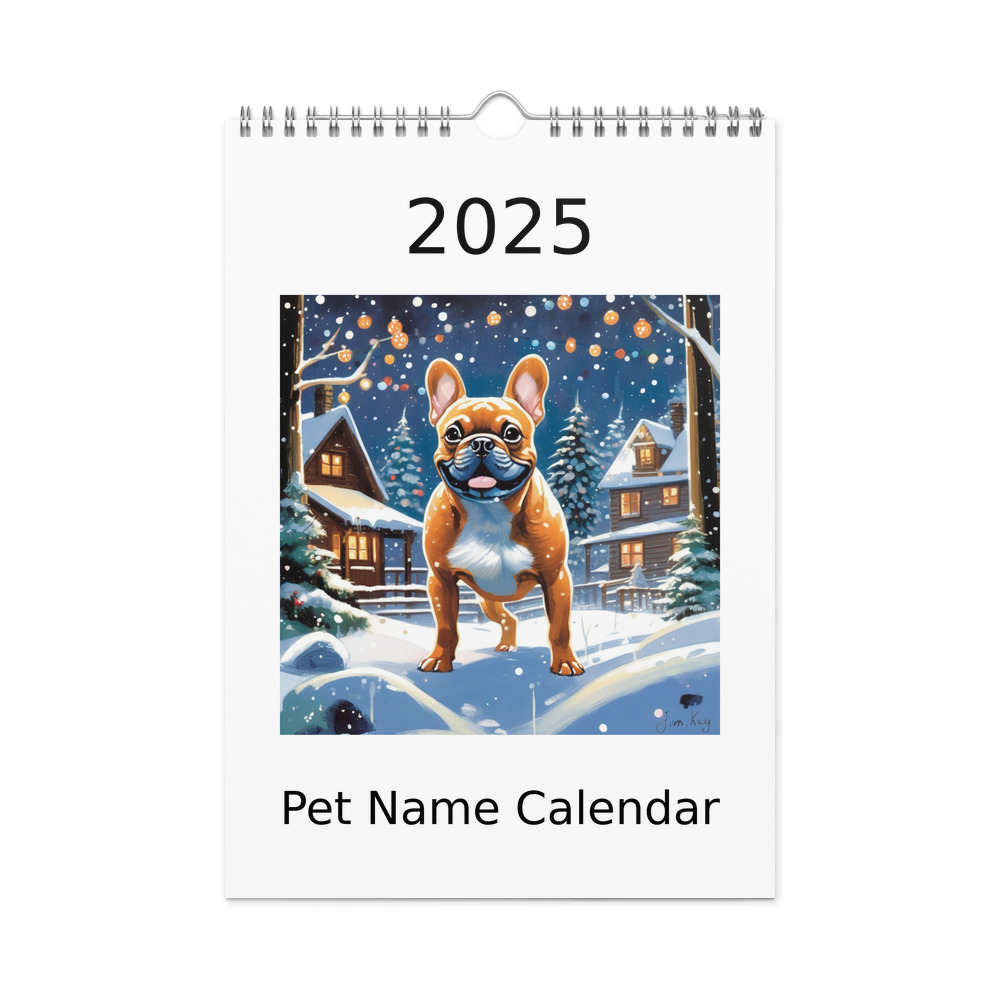 PugMug Custom Tan French Bulldog Wall Calendar (2026)