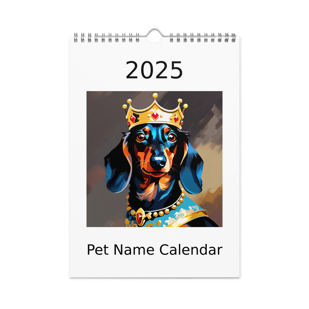 PugMug Custom Black Dachshund Wall Calendar (2026)
