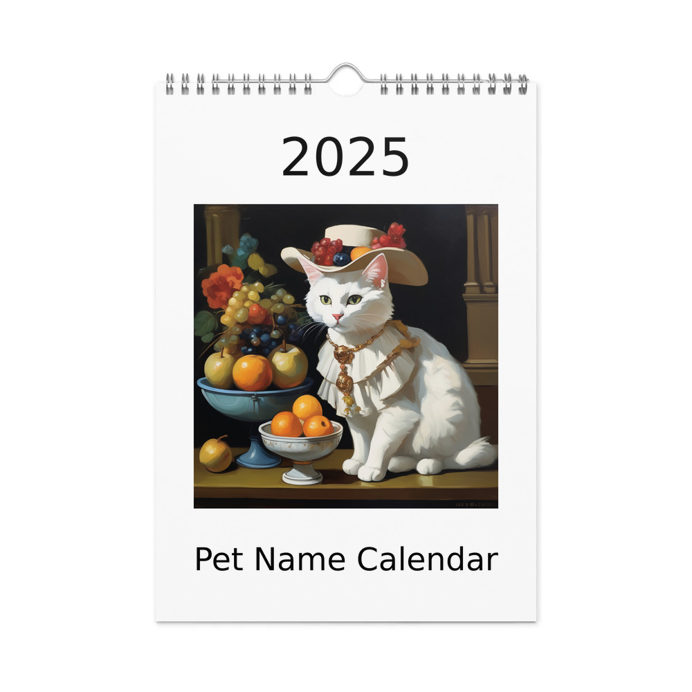 PugMug Custom White Companion Cat Wall Calendar (2026)