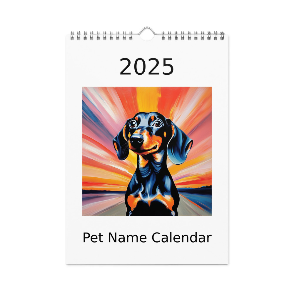 PugMug Custom Black Dachshund Wall Calendar (2026)