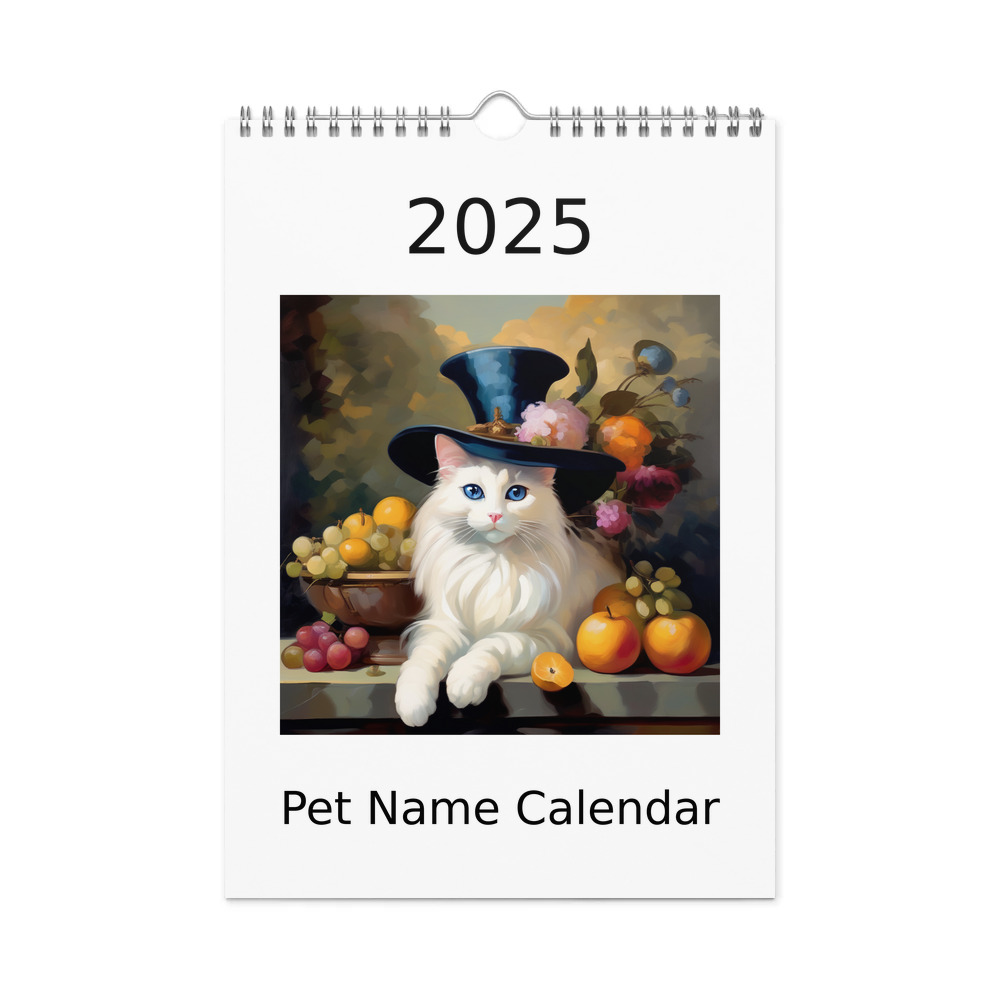 PugMug Custom White Ragdoll Cat Wall Calendar (2026)