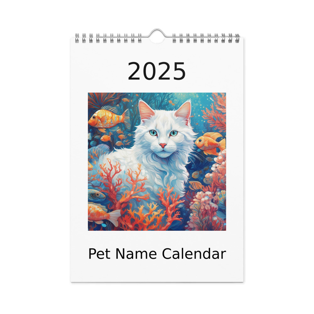 PugMug Custom White Companion Cat Wall Calendar (2026)