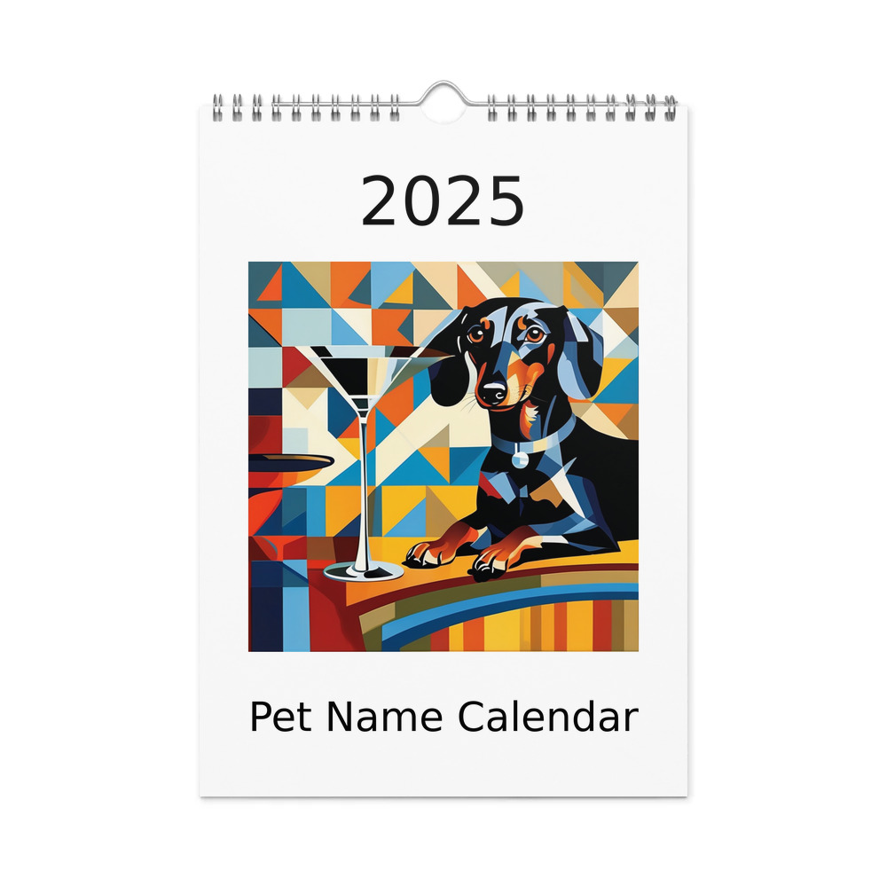PugMug Custom Black Dachshund Wall Calendar (2026)