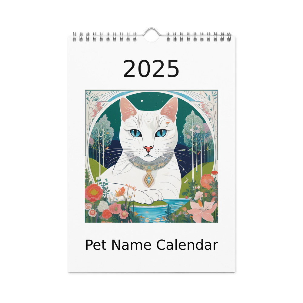 PugMug Custom White Companion Cat Wall Calendar (2026)