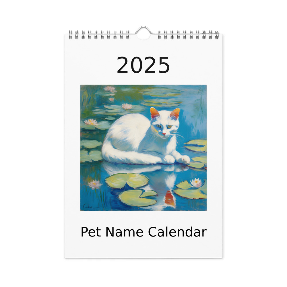 PugMug Custom White Companion Cat Wall Calendar (2026)