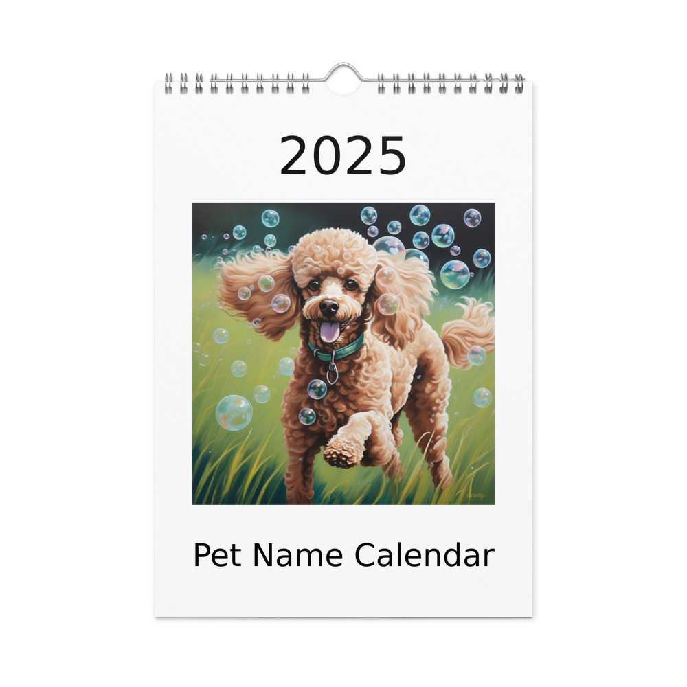 PugMug Custom Tan Poodle Wall Calendar (2026)