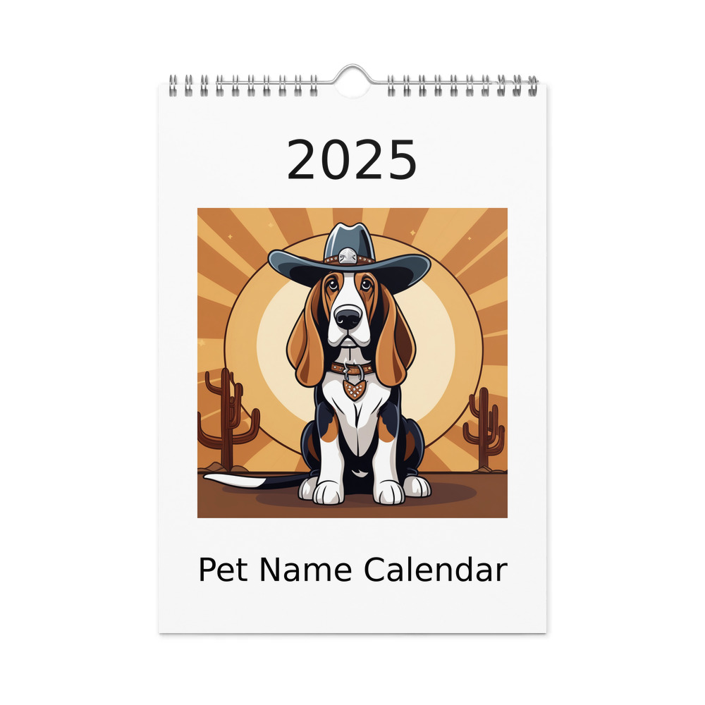 PugMug Custom Basset Hound Wall Calendar (2026)