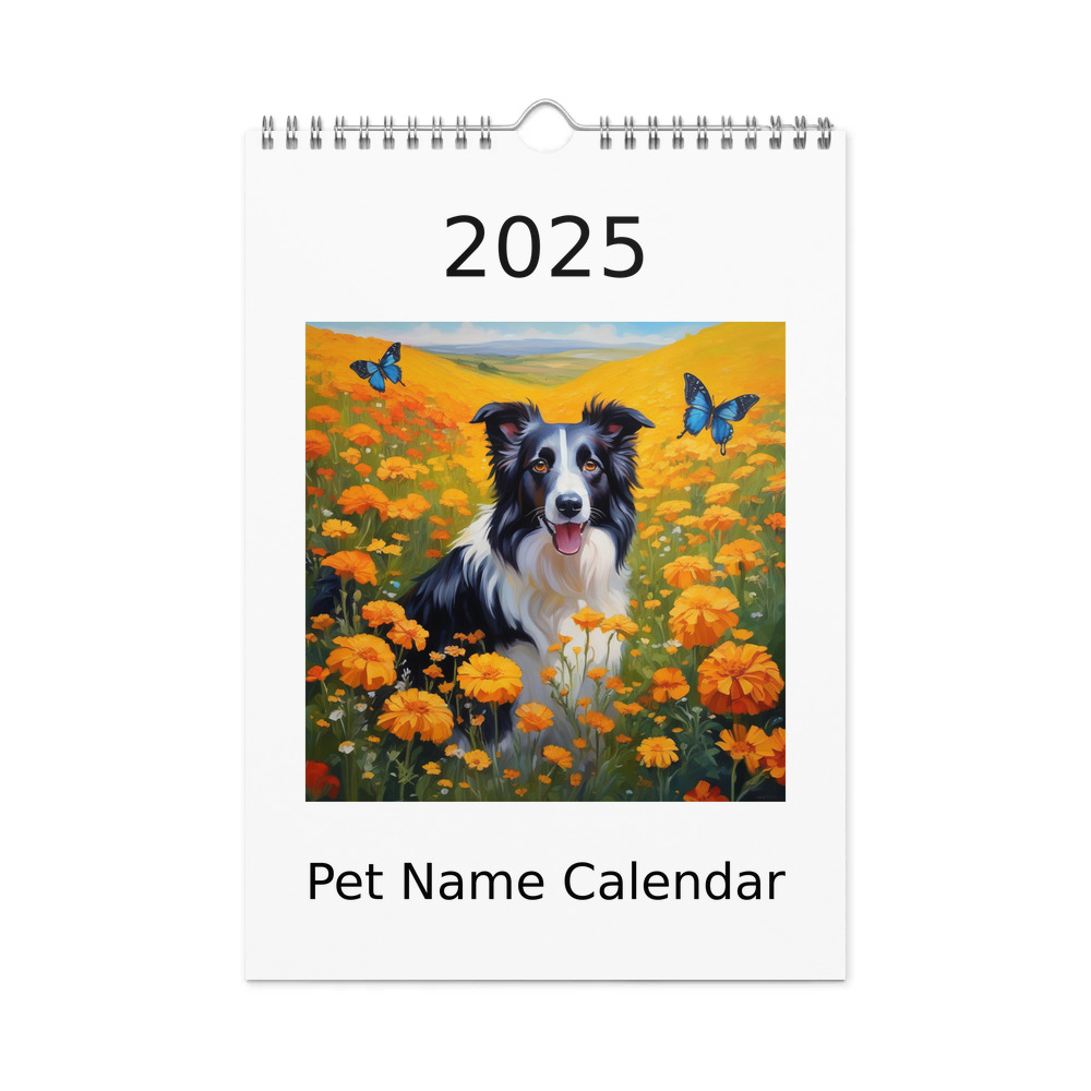 PugMug Custom Border Collie Wall Calendar (2026)