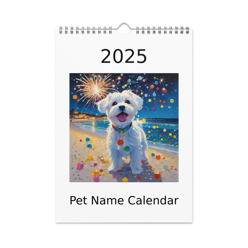 PugMug Custom Maltese Dog Wall Calendar (2026)