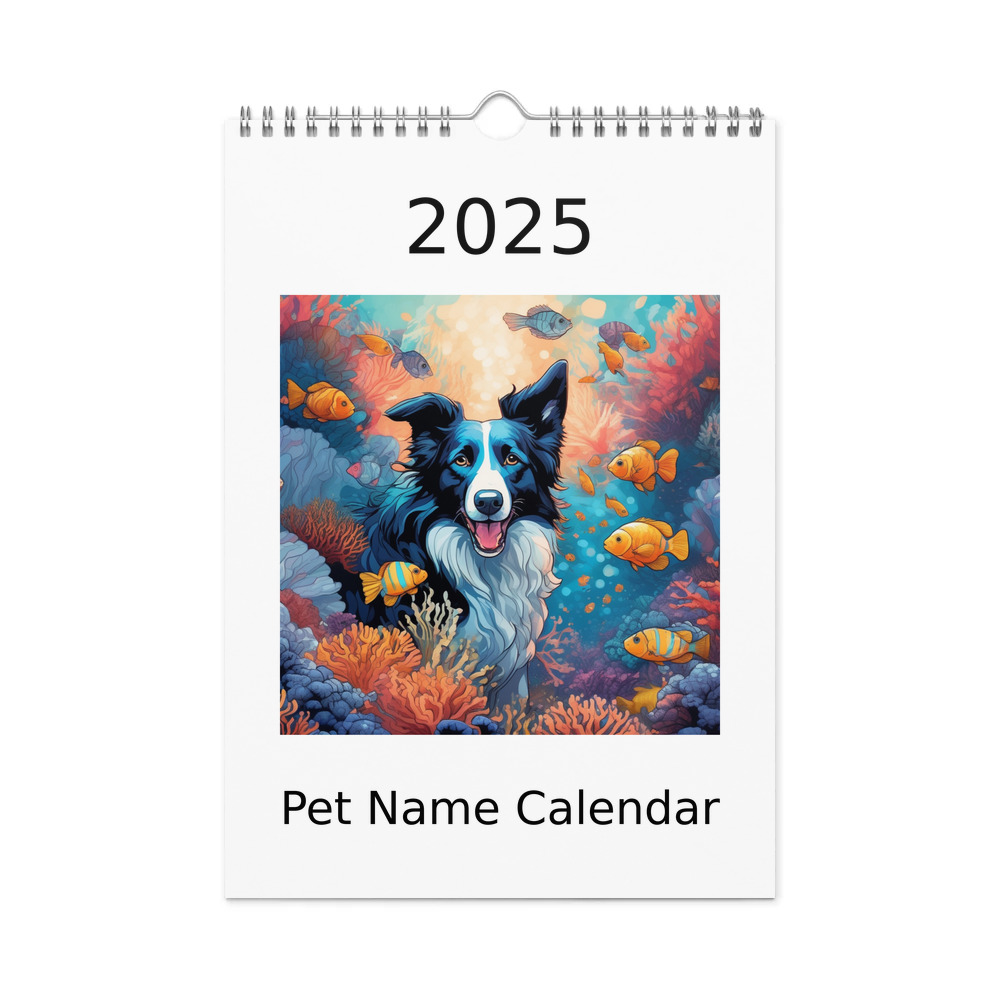 PugMug Custom Border Collie Wall Calendar (2026)